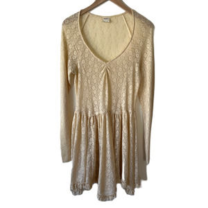 Intimately by Free People Cream Lace Dress- Large